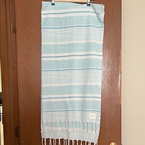 Blue and White Striped Beach Wrap